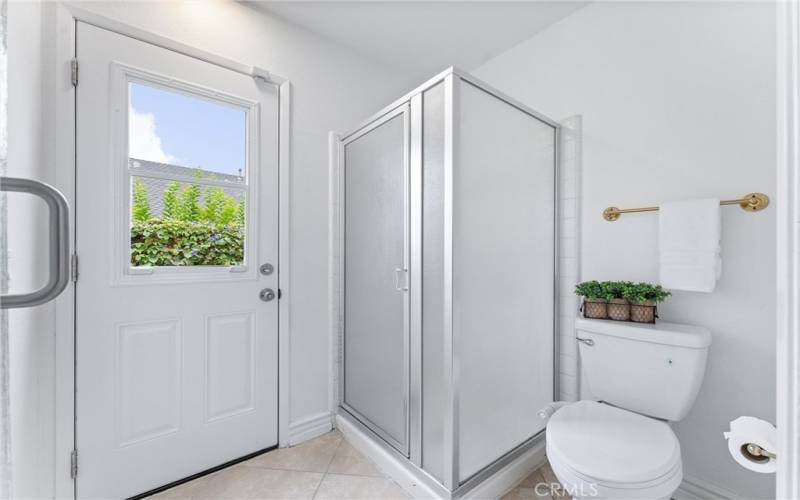 Main floor bathroom with walk in shower