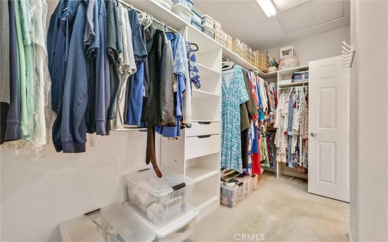 Spacious walk-in closet.