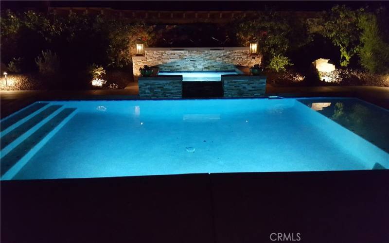 Night view of the pool