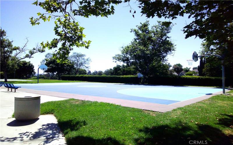 Neighborhood park basketball court.