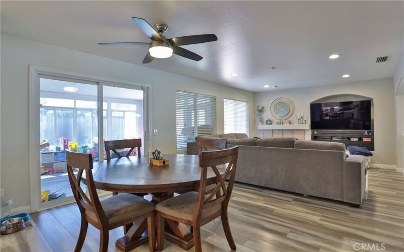 living room and informal dining