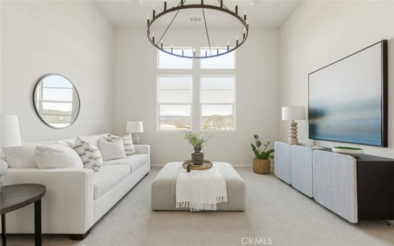 Large upstairs bonus room separate the primary bedroom from secondary bedrooms.