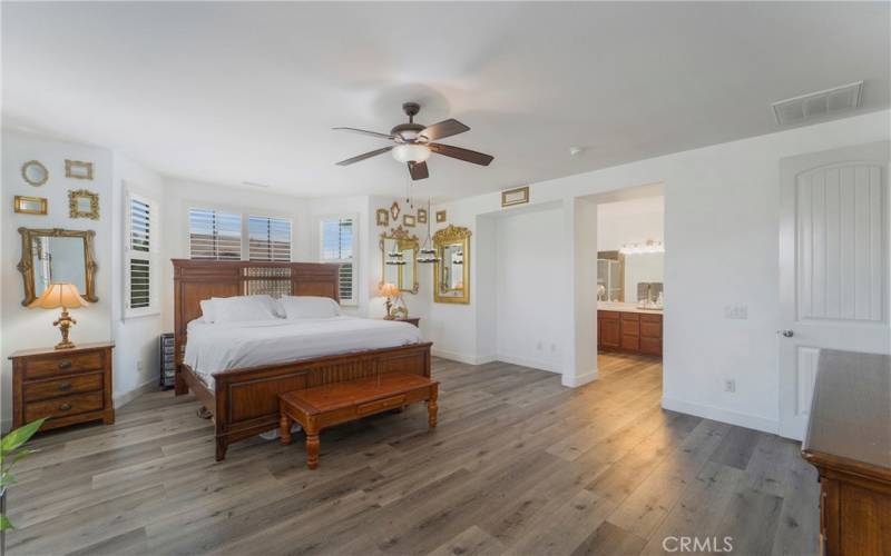 Master Bedroom with his and hers walk in closet