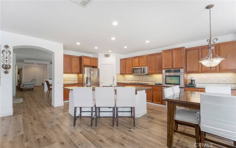 Kitchen with island and nook