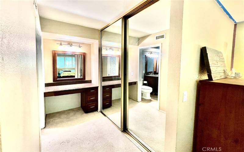 Primary Bedroom Vanity and Closet Area