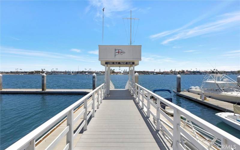 View of the main dock, located near the clubhouse