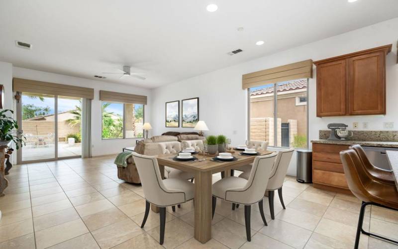 Open concept - staged dining area