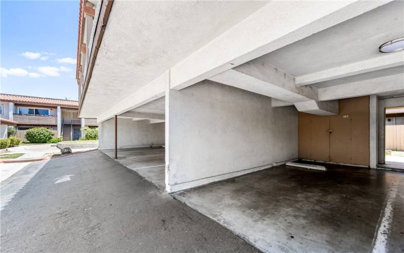 Carport with Storage Cabinet