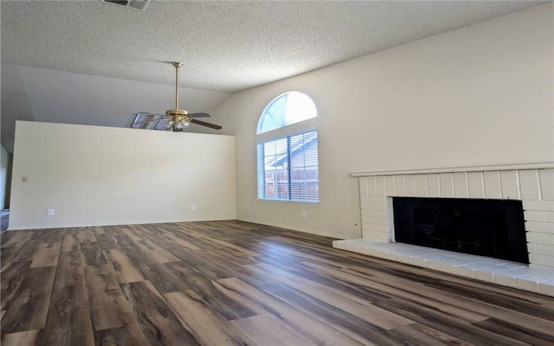 Living space looking toward kitchen.