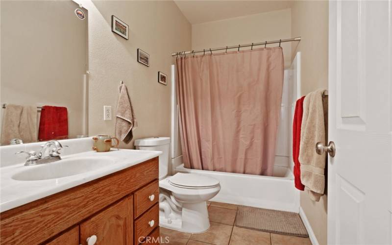 Hall bathroom with tub/shower combo