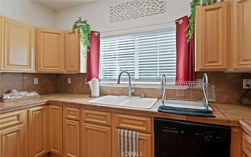 Bright kitchen window views