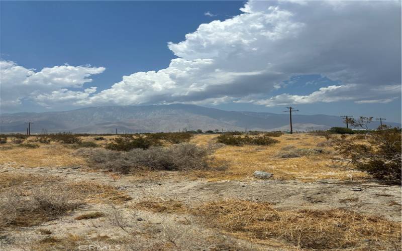 View of the nearby mountains.