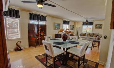 Interior view of dining area and living room