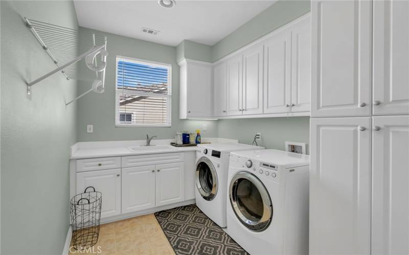 large laundry room upstairs
