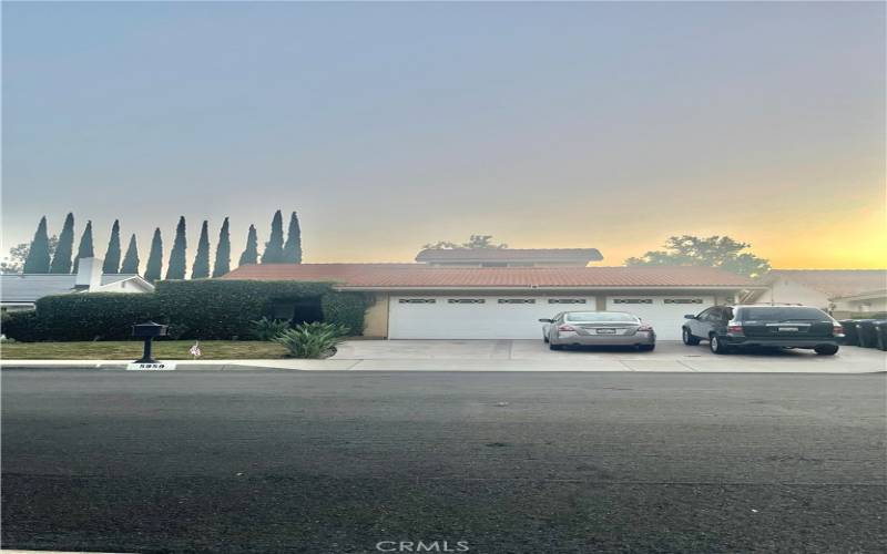 Three car garage with EV charger