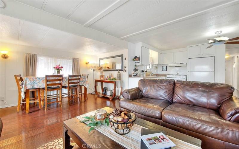 Living room and dining area