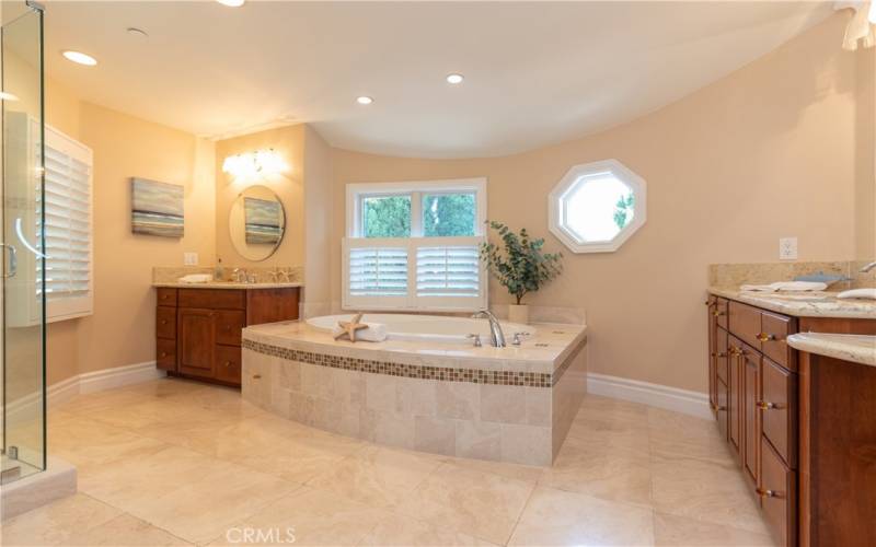 Luxurious soaking tub.