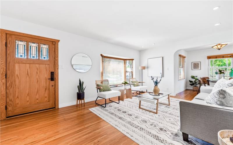 Front living room with bay window