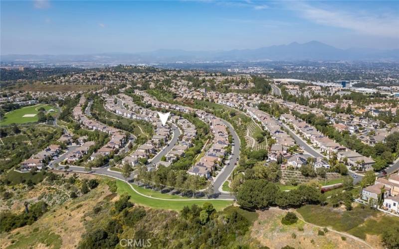 Aerial View of Neighborhood with Nearby Canyon View Park