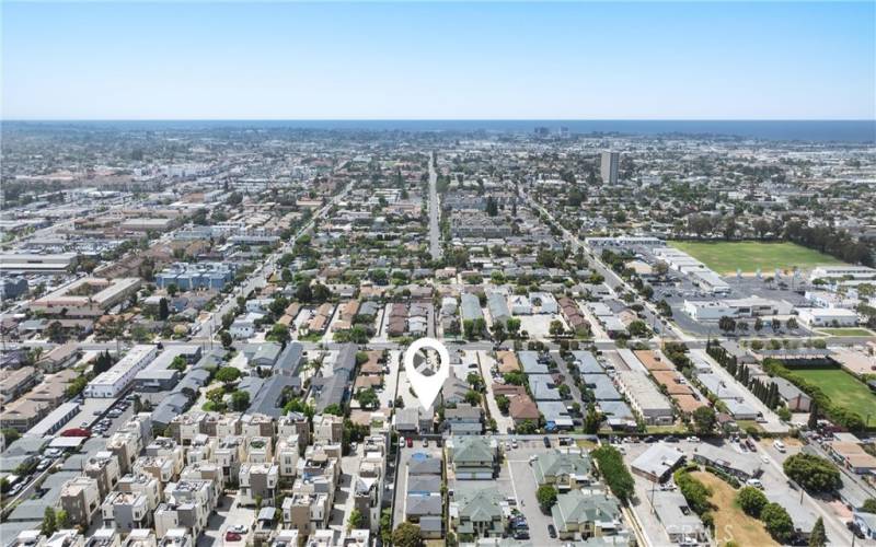 Aerial View of the Neighborhood and Home