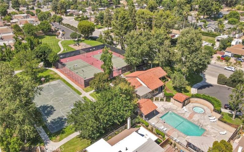 Gated Association Tennis Courts, Basketball Court and Pool/Spa