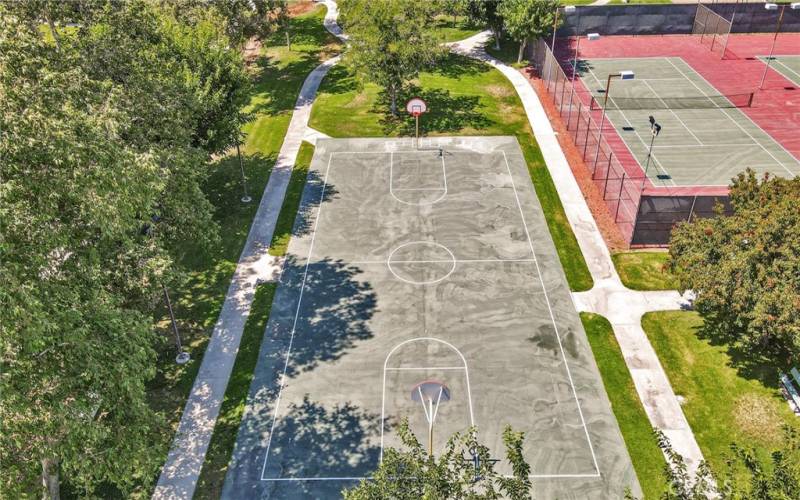 Gated Basketball Court with Joggers Track