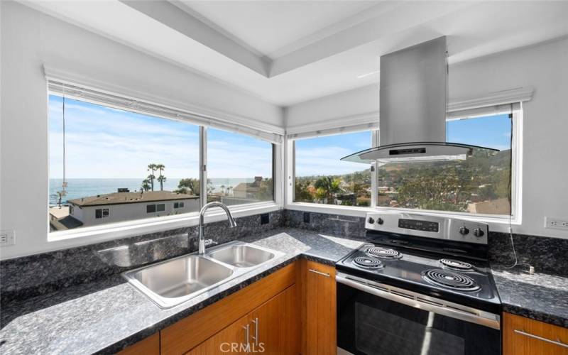 Corner window with ocean, down town and hillside/ canyon views!