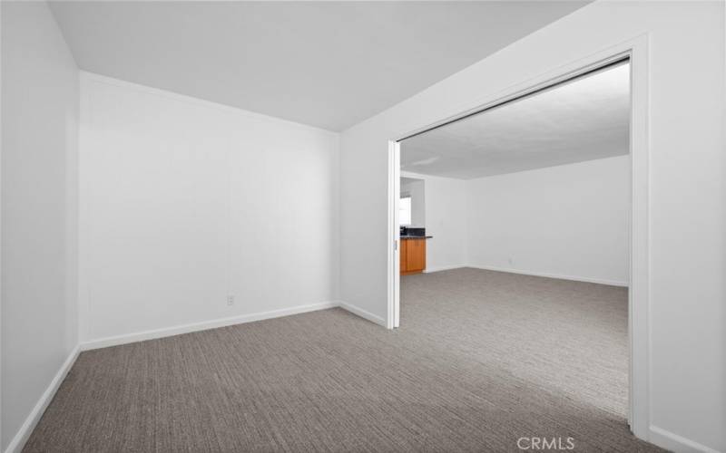 One bedroom with new carpet and fresh paint!