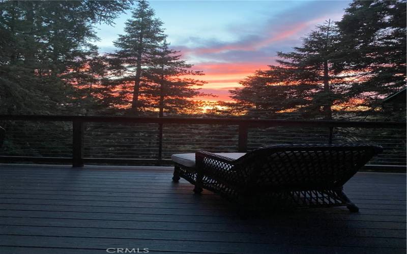 Sunset view from the back deck