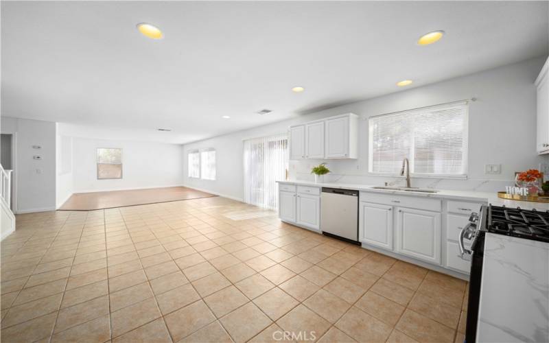 kitchen facing living room