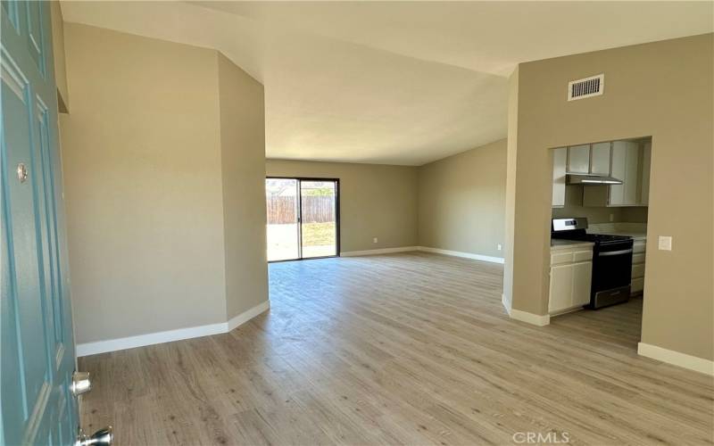 Entry, Dining area and Living room