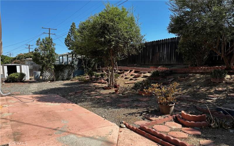 Large patio and yard