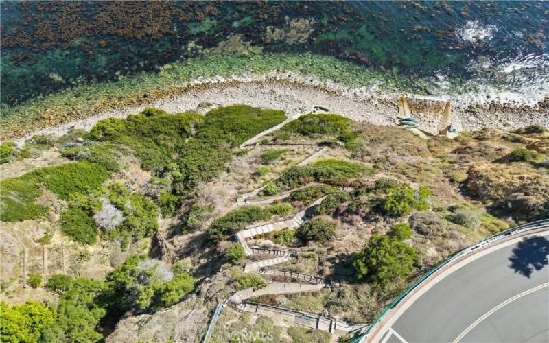 Private access beach trail for Palos Verdes Bay Club residents