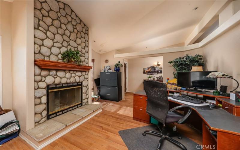 Formal living room with fireplace