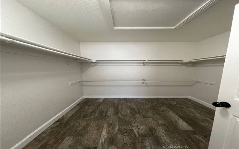 Primary bedroom has a very large walk-in closet