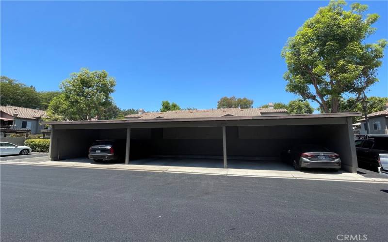 Assigned carport #40.  Large, lockable upper storage cabinets.