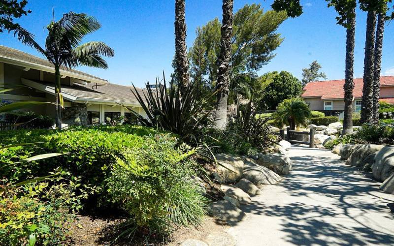 A flowing creek greets you at the clubhouse.