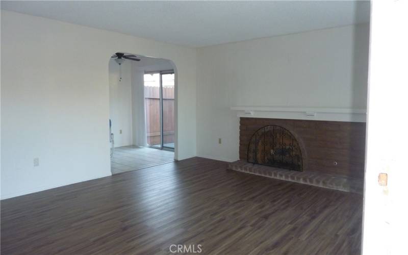 Living room and fireplace