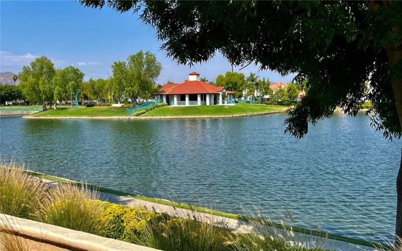 HOA office building across the lake