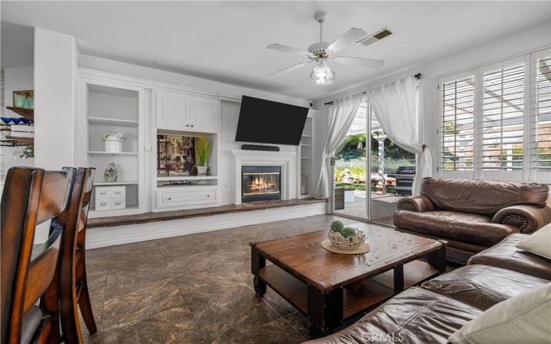 Family Room with Built in's and Fireplace