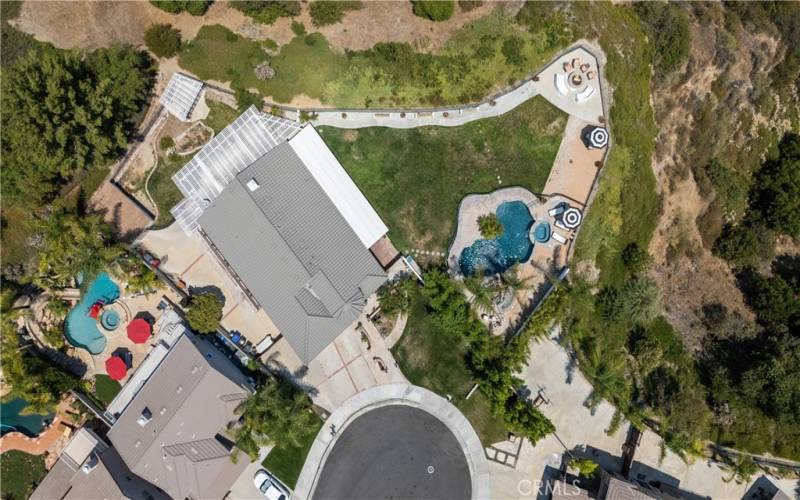 Aerial of over 31,000sqft lot.