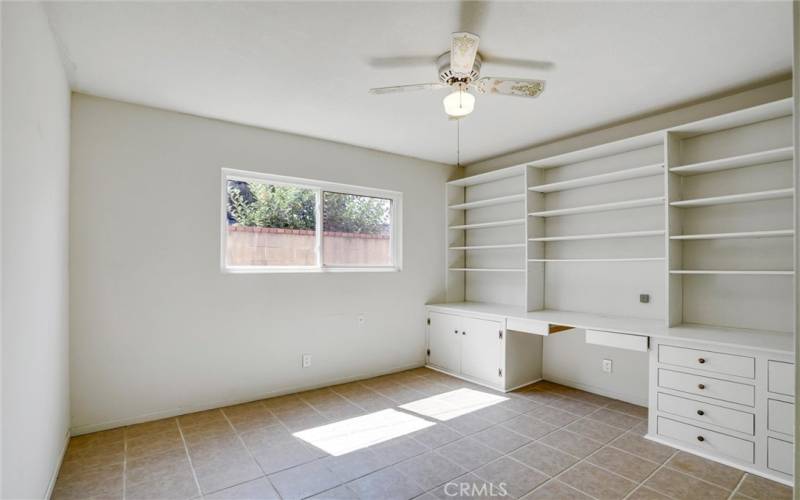 Office or BR#5 with Built-in Desk and Shelving.