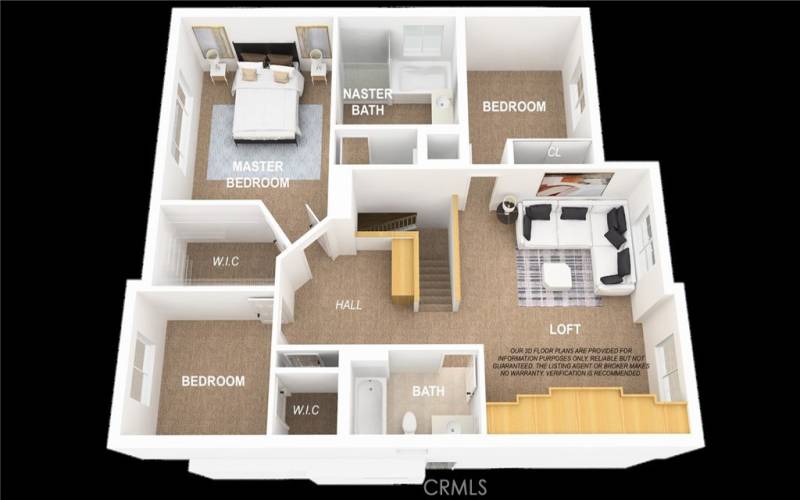 Upper Level 3D Floor Plan