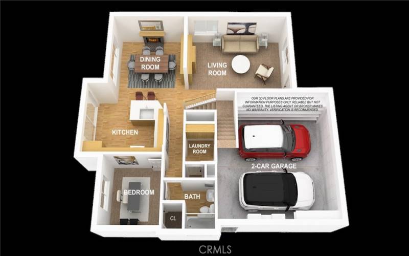 Ground Level 3D Floor Plan