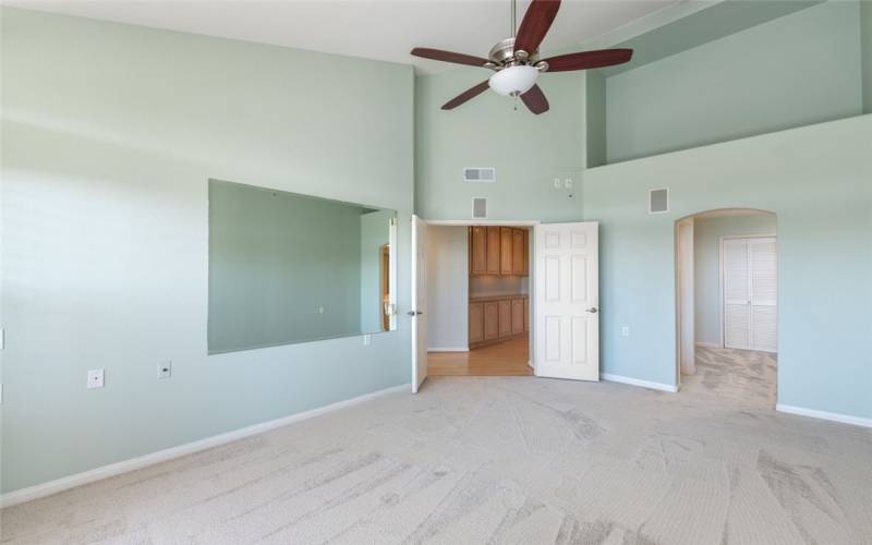 Large Primary Bedroom w/ Double Doors, Primary Bath To The Right.