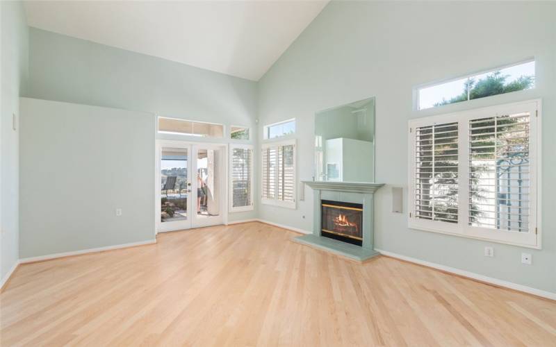 Large Living Room w/ Fireplace, Doors To Your Private View Patio.