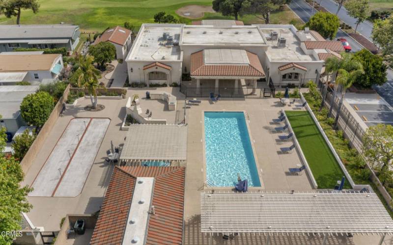 Overhead of Clubhouse & Pool Area