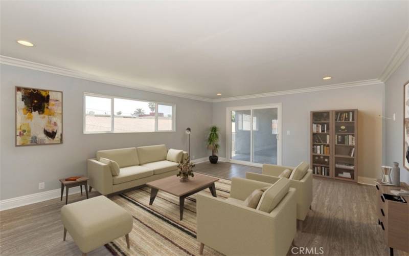 Spacious living room (virtually staged)