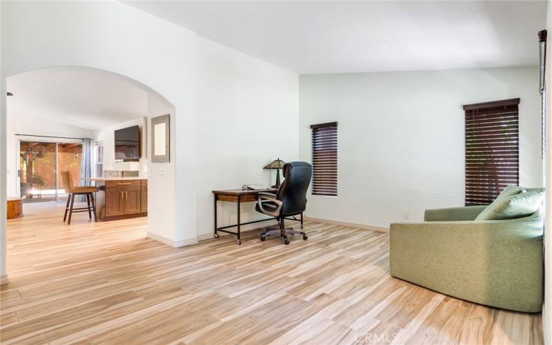 Living Room Area with Ceramic Tile Flooring