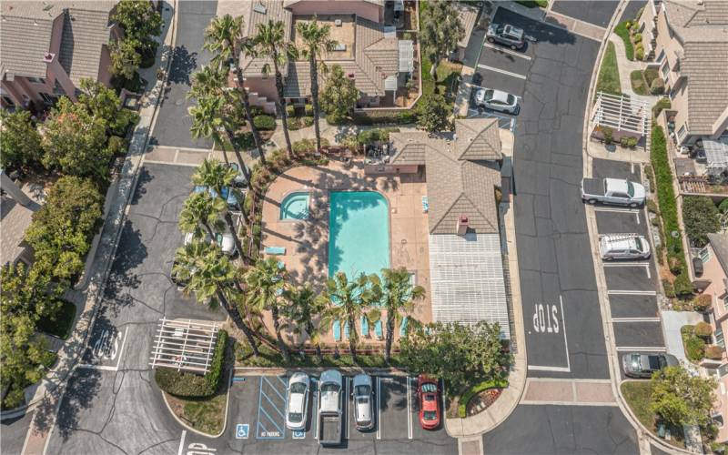 Pool and clubhouse area